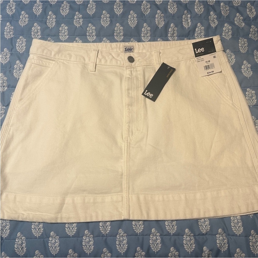 Lee Cream Denim Skirt